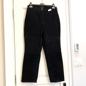 Black suede pants